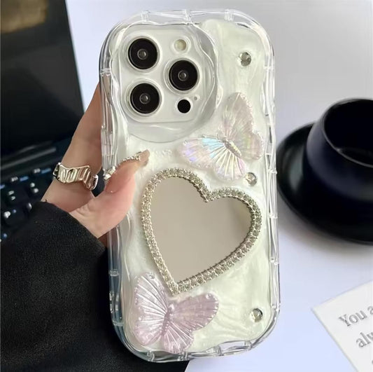 Cute Butterfly Mirror Heart Case🦋🫶🏻