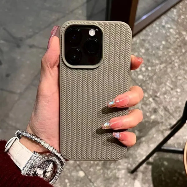 Knitted Pattern Matt Black Case