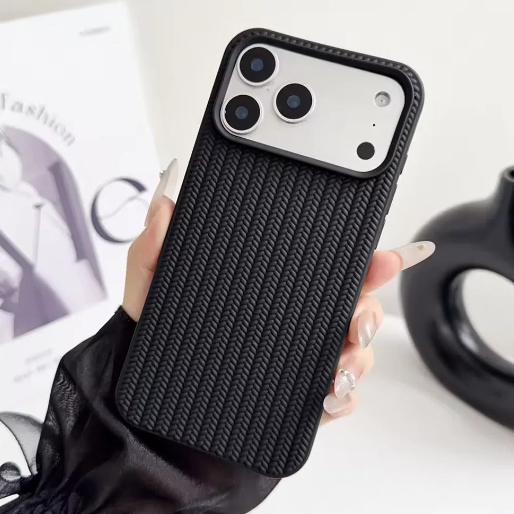 Knitted Pattern Matt Black Case
