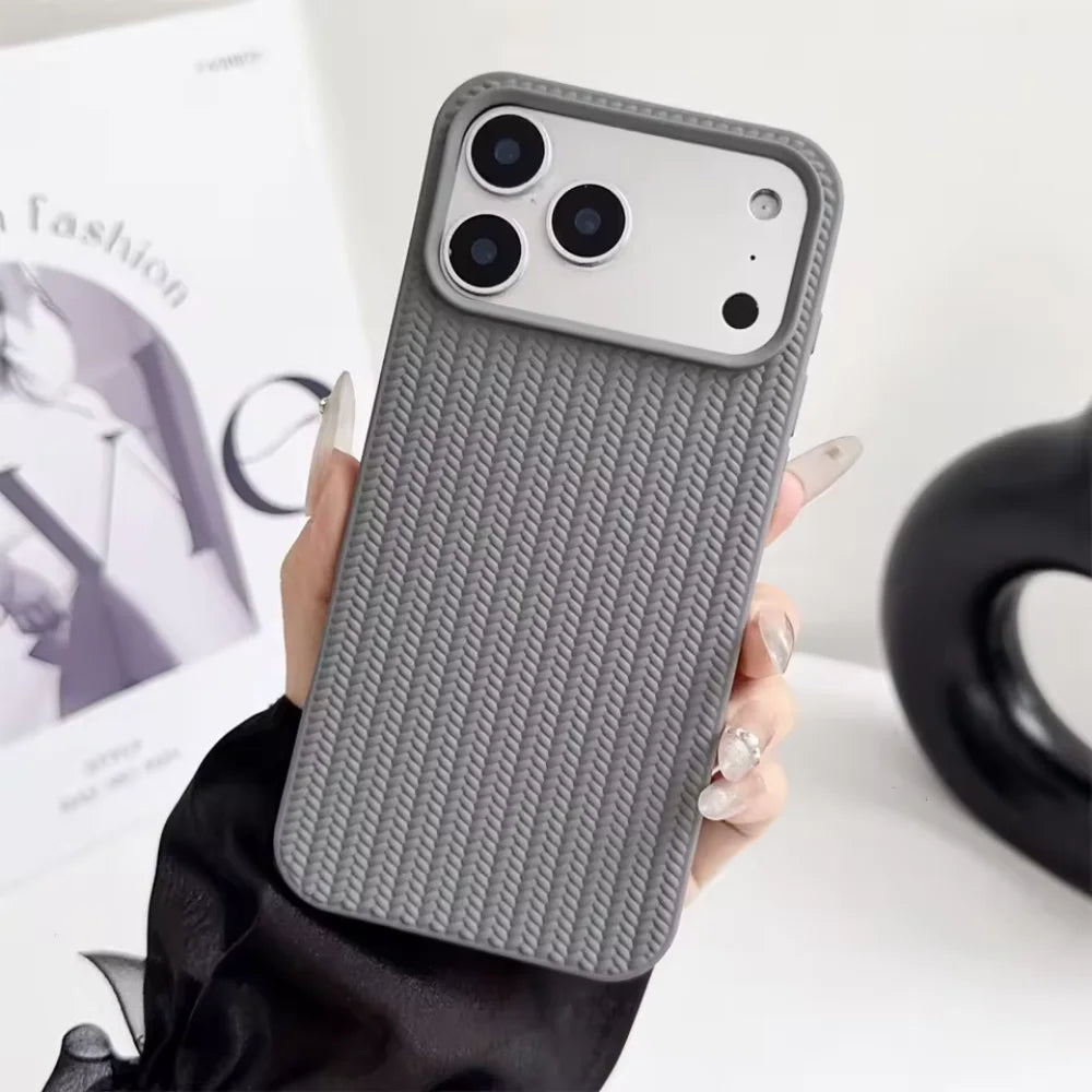 Knitted Pattern Matt Black Case