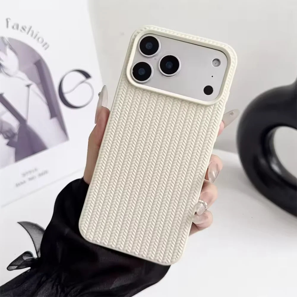 Knitted Pattern Matt Black Case