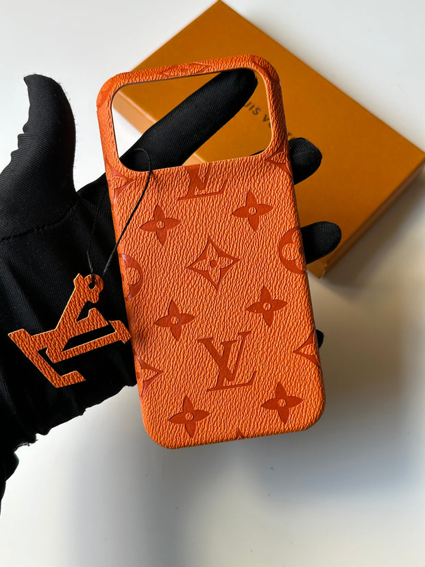 Leather Branded Premium Case 🧡🖤