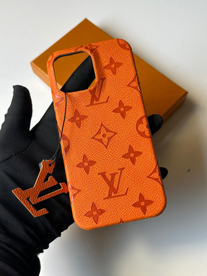 Leather Branded Premium Case 🧡🖤