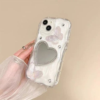 Cute Butterfly Mirror Heart Case🦋🫶🏻