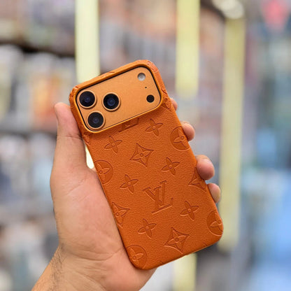 Leather Branded Premium Case 🧡🖤