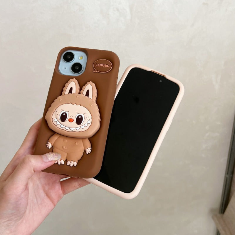 Cute 3D Labubu Phone Case With Labubu Phone Holder Grip