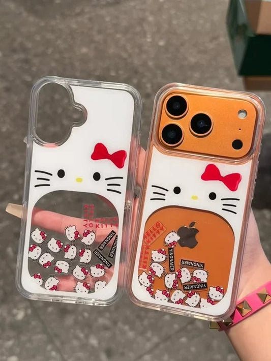 Hello Kitty Glitter Waterfall Transparent Case