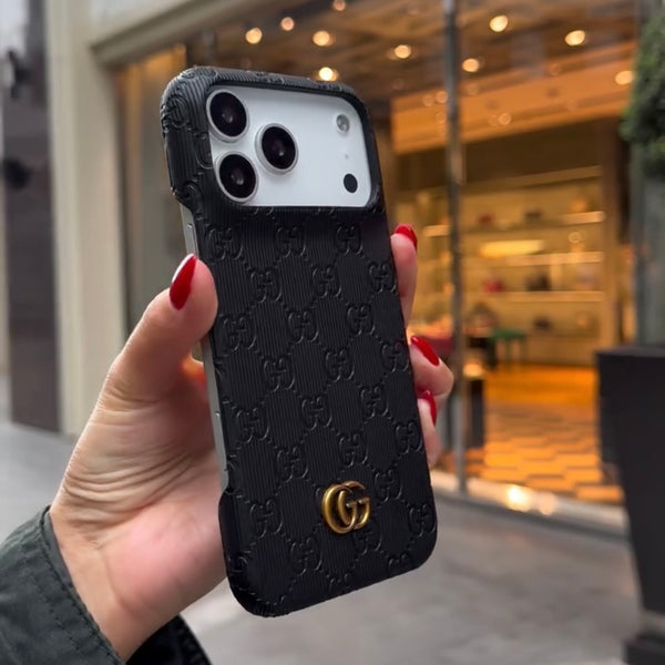 GG Branded Leather Case