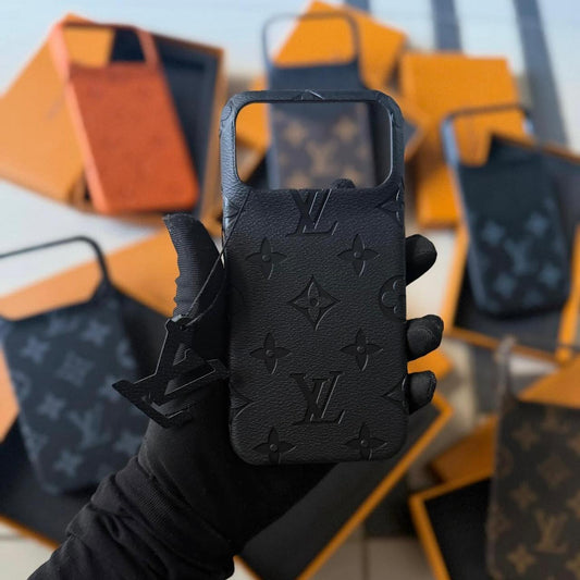 Leather Branded Premium Case 🧡🖤