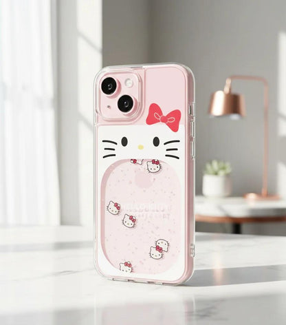 Hello Kitty Glitter Waterfall Transparent Case