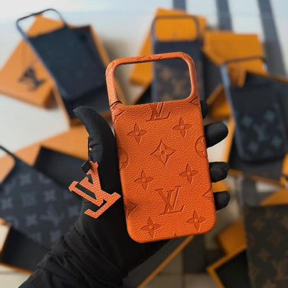 Leather Branded Premium Case 🧡🖤